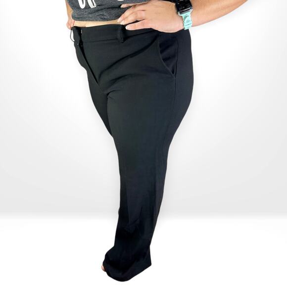 00s JONES NEW YORK Vintage Black Stretch Straight Leg Dress Pants - Picture 2 of 6